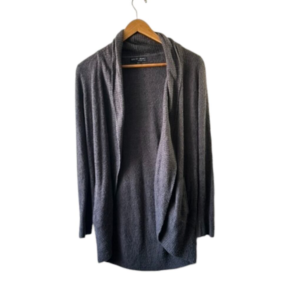 BAREFOOT DREAMS CozyChic Lite Gray Open Circle Cardigan Sweater XS/S